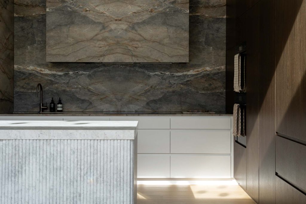 Book matching Marble Kitchen Stone Benchtops in Adelaide