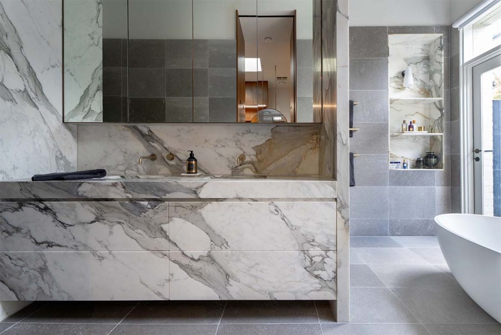 Close-up of a premium Uniq Stone benchtop—crafted from high-quality stone and installed in an Adelaide home.