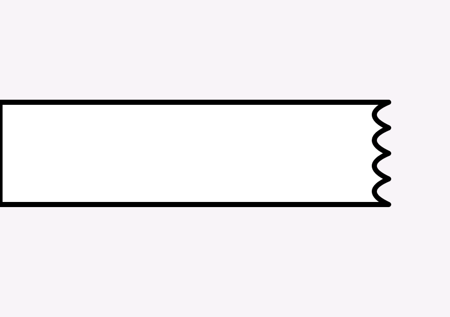 Long white coupon or ticket with a perforated, scalloped right edge on a light background