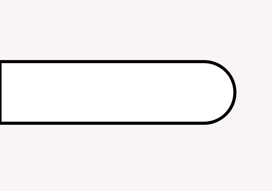 Long pill-shaped rounded rectangle outline on a pale background, suggestive of a progress bar or slider track without fill in.