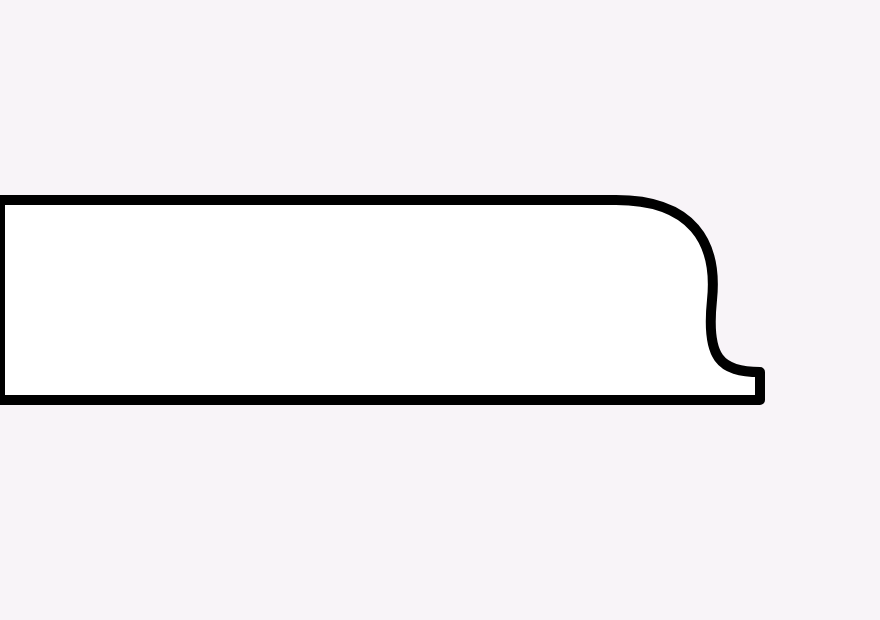 Long horizontal white rounded rectangle with a thick black outline on a pale background, like a banner or bar edge.