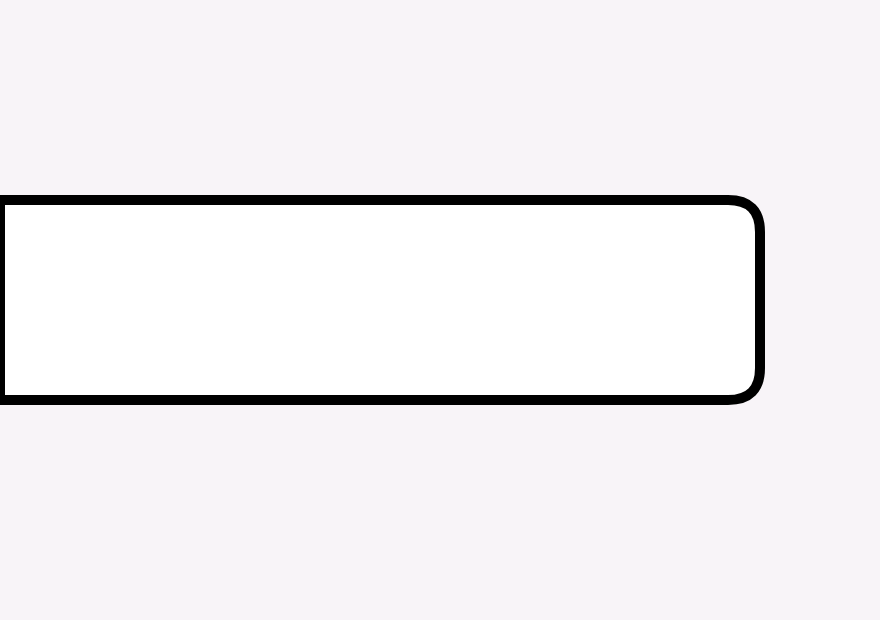 Long capsule-shaped outline button on a pale gray background, black border and rounded ends.